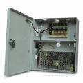 CCTV power supply, with 100 to 240V AC input, 12V DC/10A output, 9/18-way